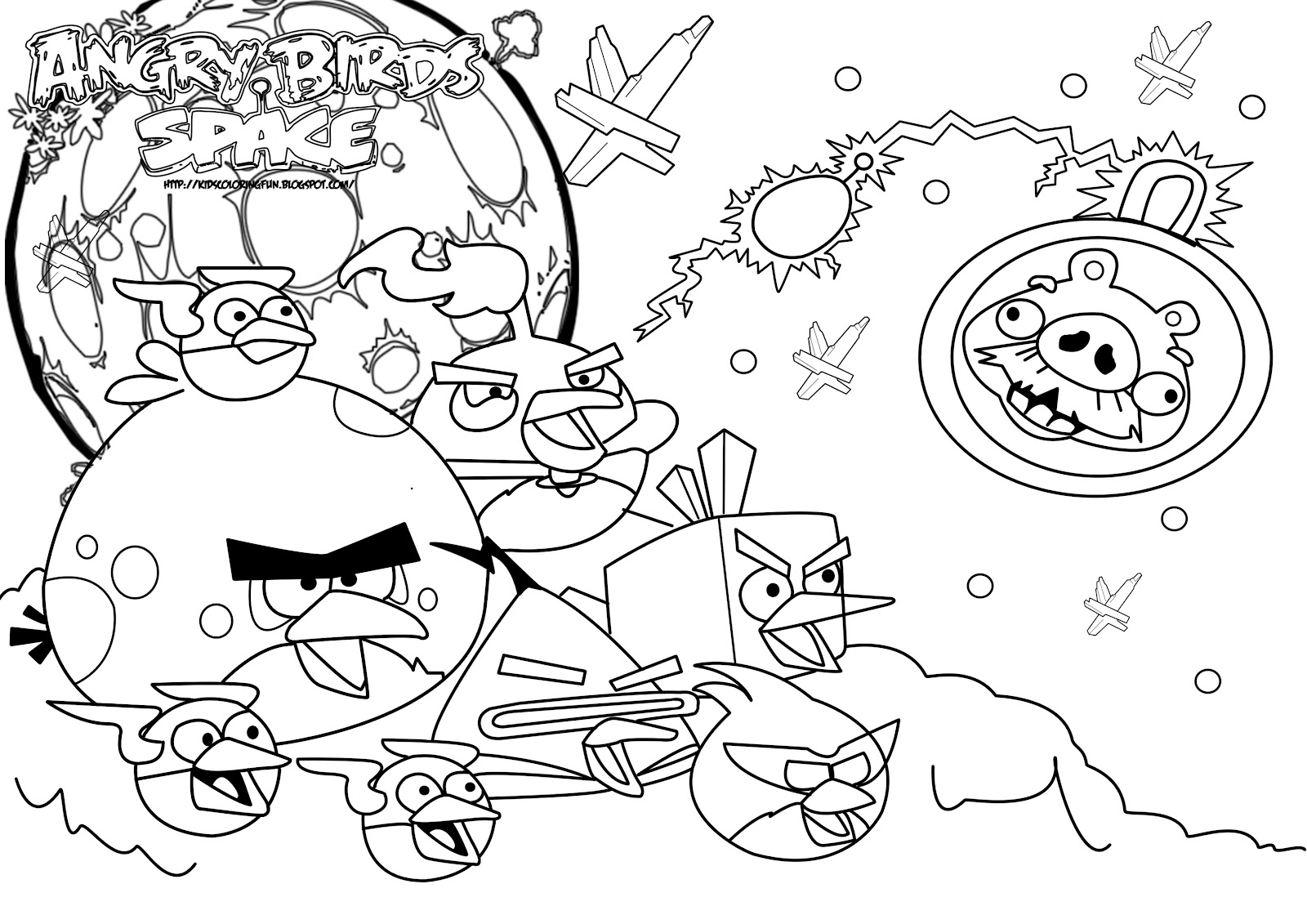 Angry Birds Space - Best Coloring Pages | Minister Coloring