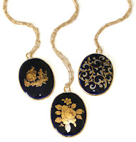Vintage Limoges Cameo Necklaces Cobalt Blue Cameo Necklaces, Vintage Limoges, Sophia & Chloe