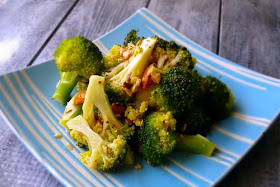 sesame garlic cured broccoli