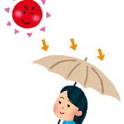 日焼けのイラスト「日傘をさす女性」