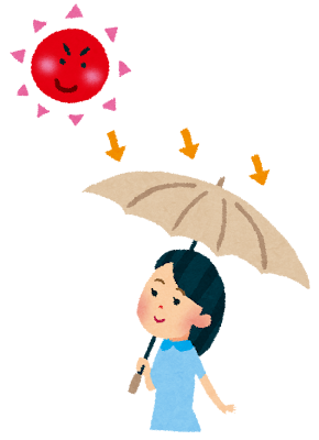 日焼けのイラスト「日傘をさす女性」