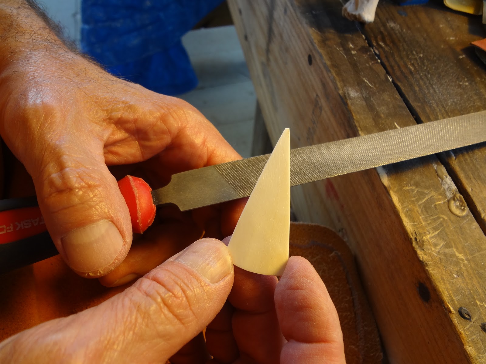 Woods Roamer Making Bone Arrow Points with Hand Tools
