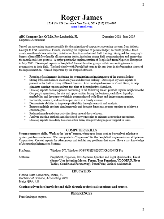 chronological resume sample. Business Resume Sample