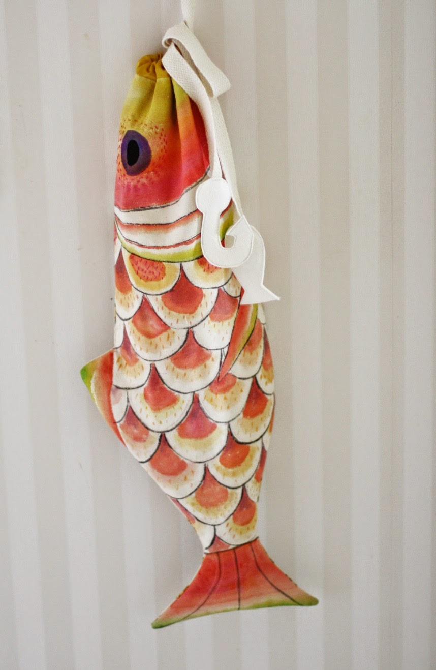 the bushcrafter One of a kind hand painted Koi Fish Bag.