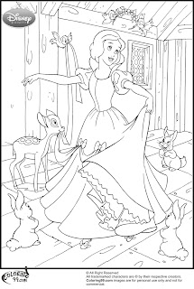snow white and her animal friends coloring pages