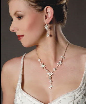 Rosy Star Necklace and Earrings Ensemble