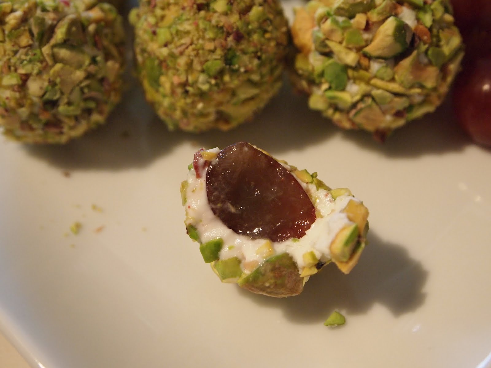 The Dinner Club Pistachio and Goat Cheese Grapes