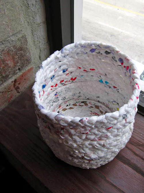 Make handmade handmade for kids Recycling ideas basket out of nilon bag