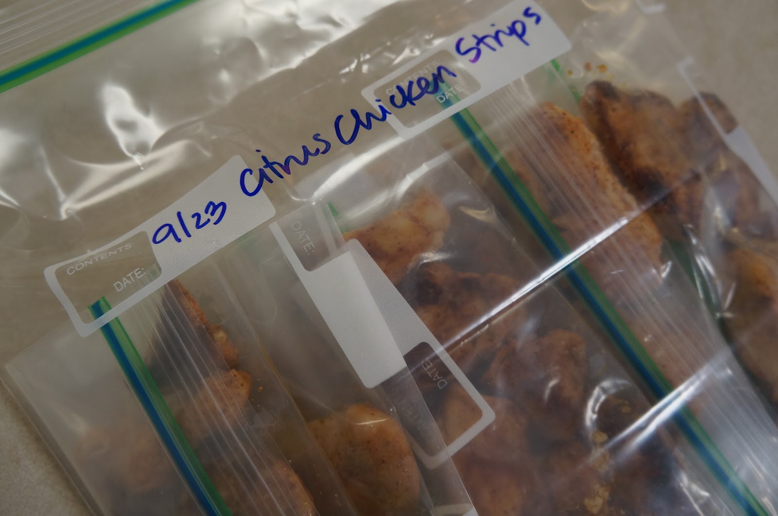 Our Greene Home Citrus Chicken Strips Freezer Friendly