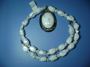Howlite Necklace With Howlite Pendant @ gemstonesbyatipat