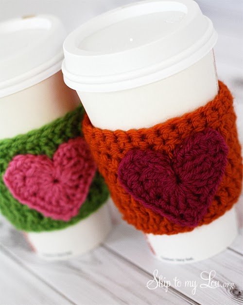 tangled happy: Crochet Heart Coffee Cozy