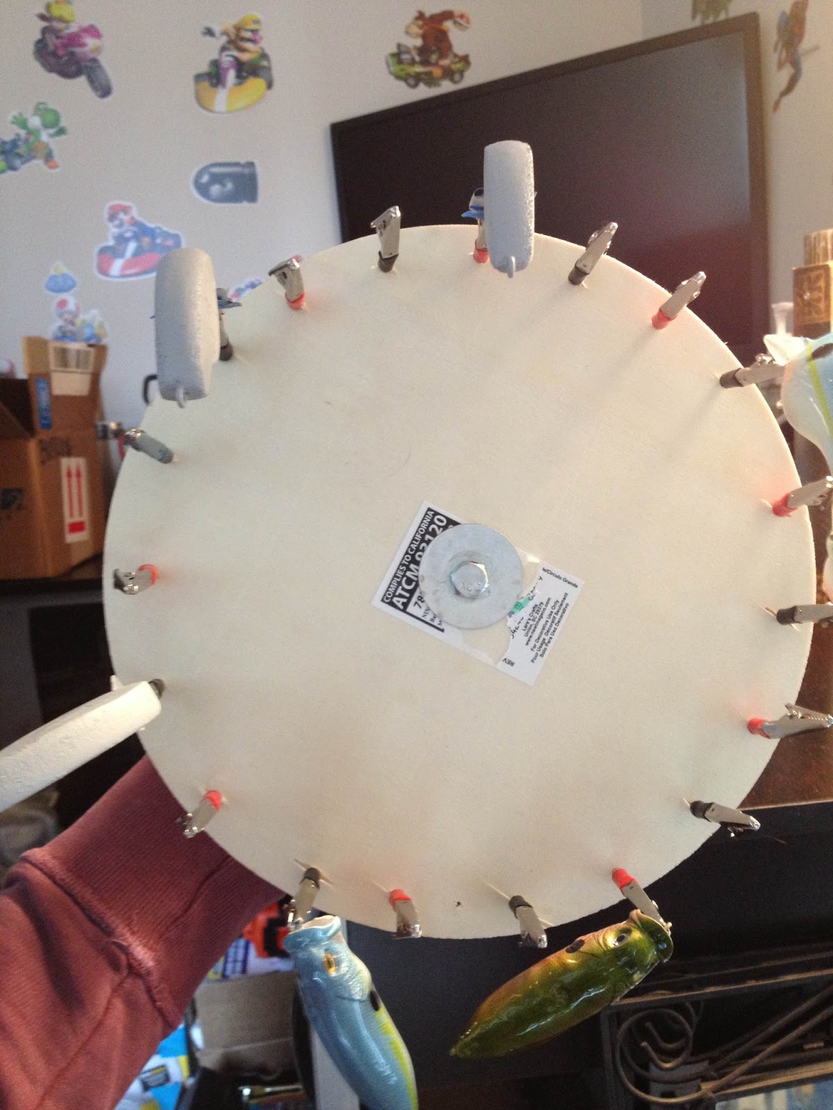 Eazy's Bassin' Blog A Few Fish and Building A Lure Drying Wheel