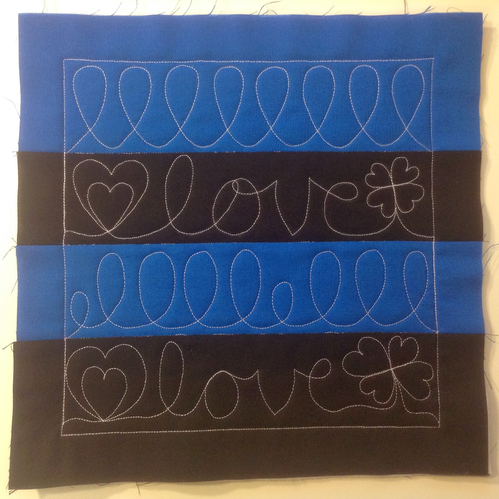 Cursive Words in Rail Fence Block