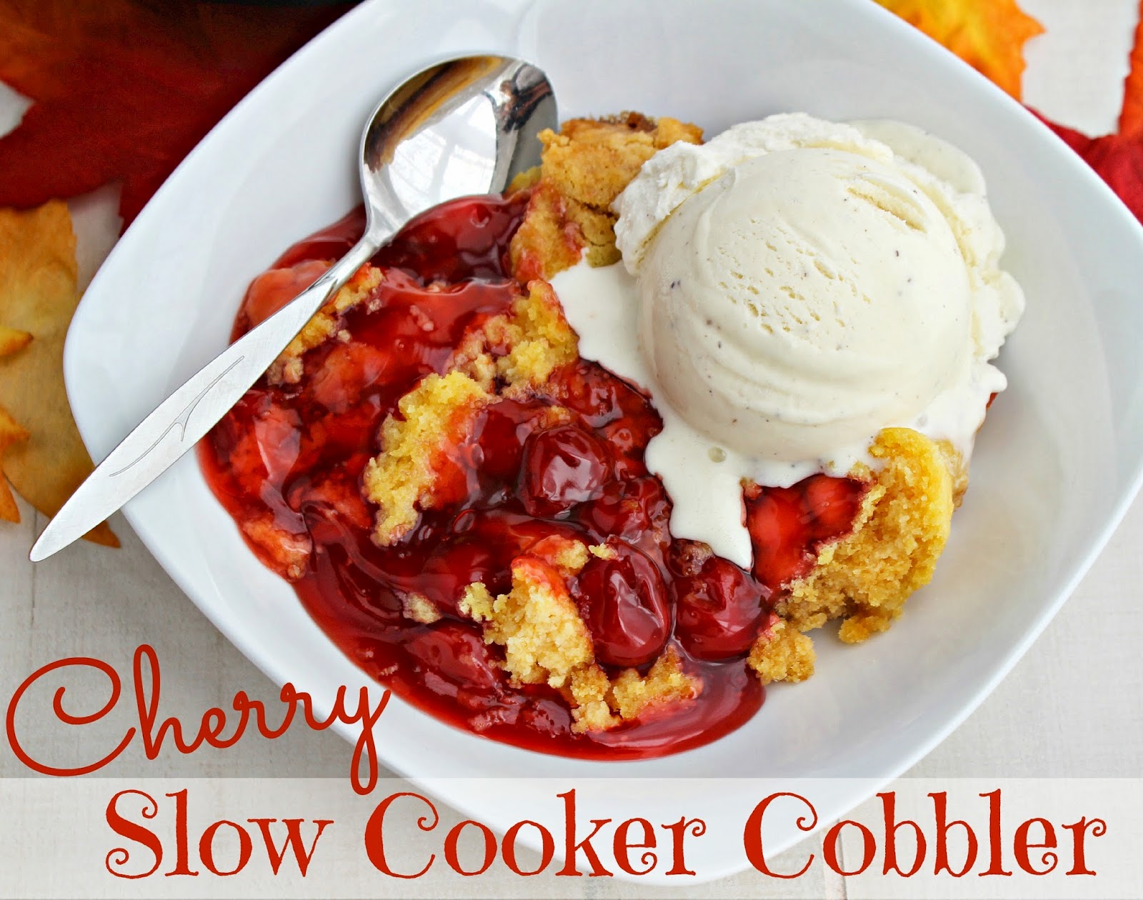 Kitchen Simmer Cherry Cobbler in the Slow Cooker
