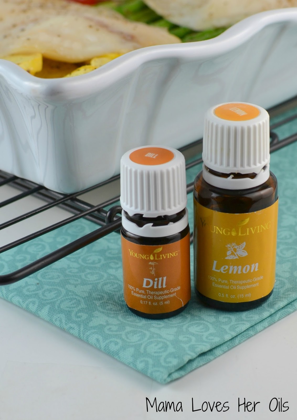 Healthy One Pan Asparagus, Summer Squash, Tomato and Tilapia Bake Recipe! Uses Young Living