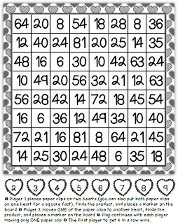 Classroom Freebies: Multiplication and Addition Fact Games