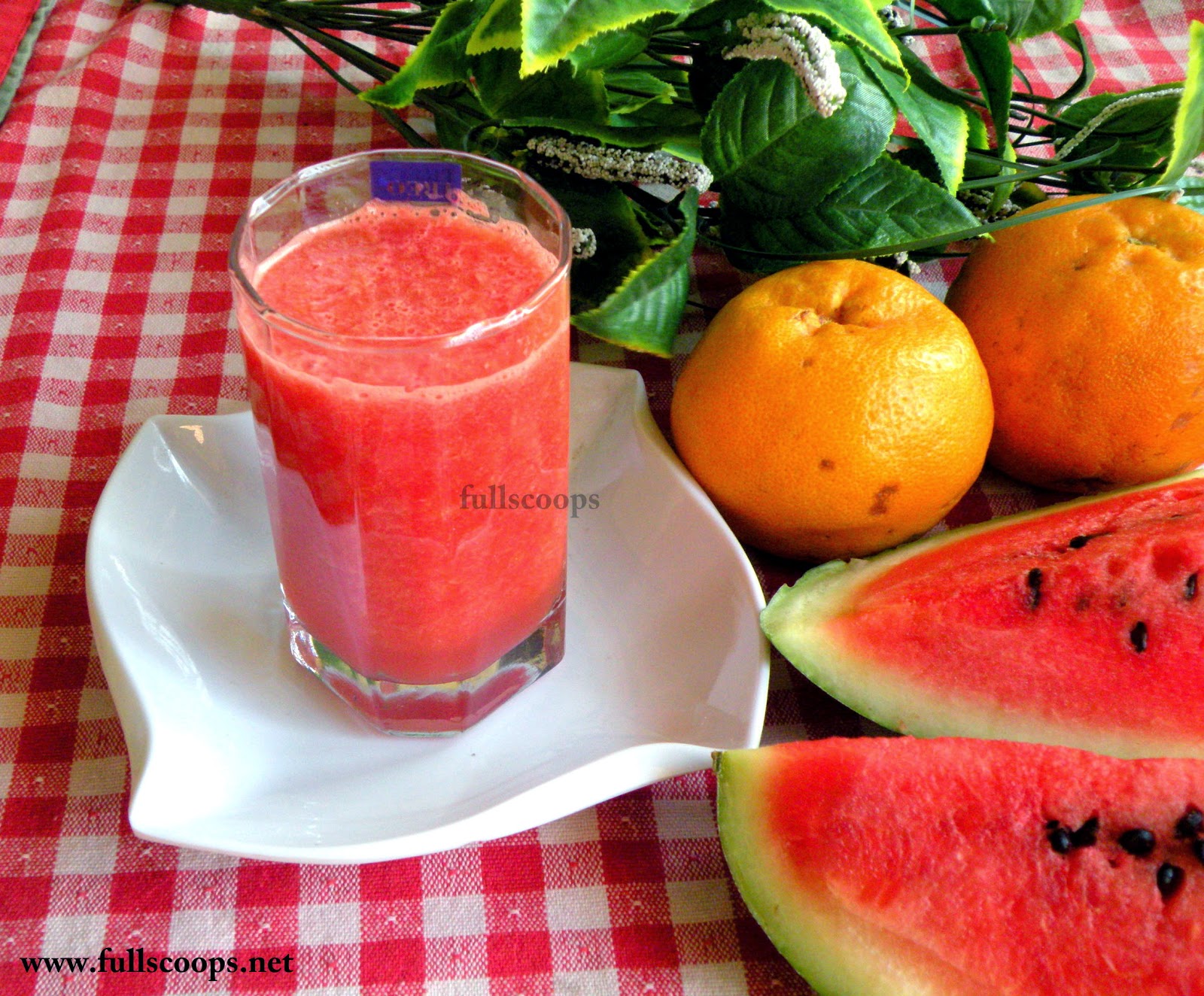 Watermelon Orange Juice Recipe Full Scoops A food blog with easy
