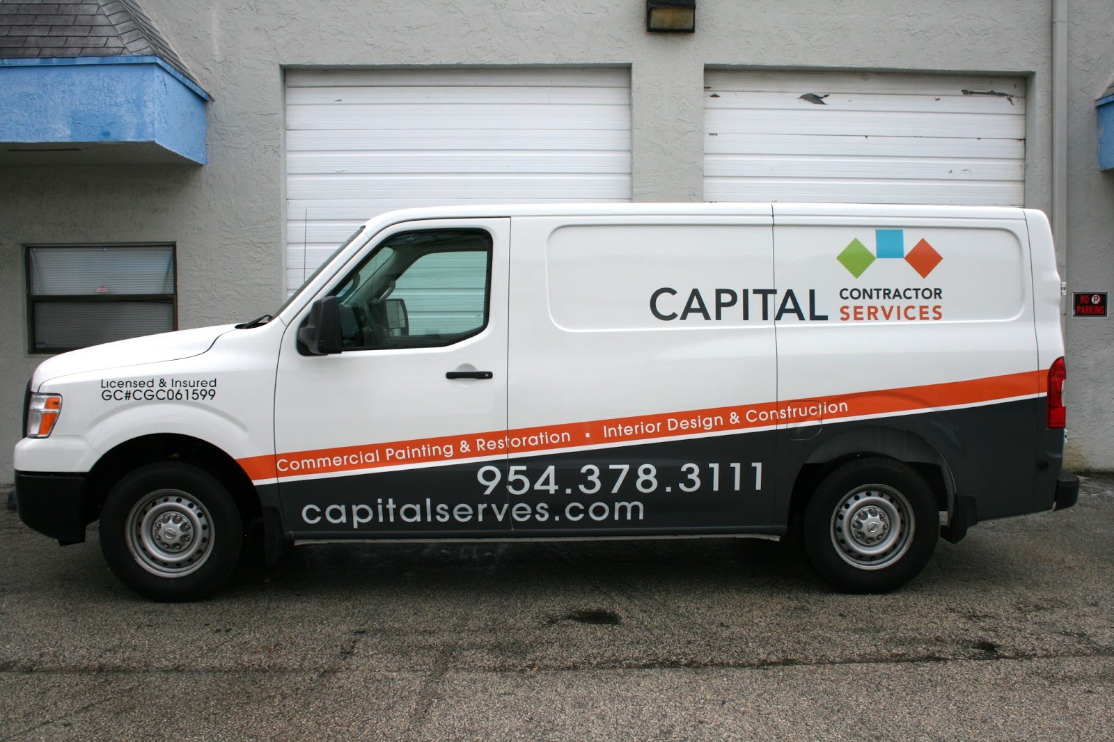 Commercial Nissan NV Van Graphics & Lettering Miami Florida Capital