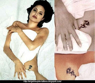 Angelina Jolie dragon tattoo