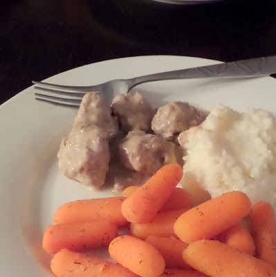 Swedish Meatballs:  Tender and delicious meatballs in a creamy gravy.  I literally licked my plate clean.