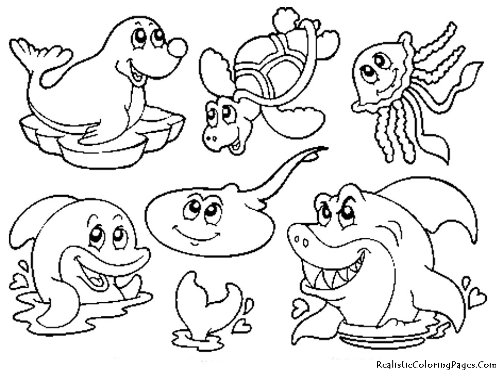 Ocean Animals Coloring Pages | Realistic Coloring Pages