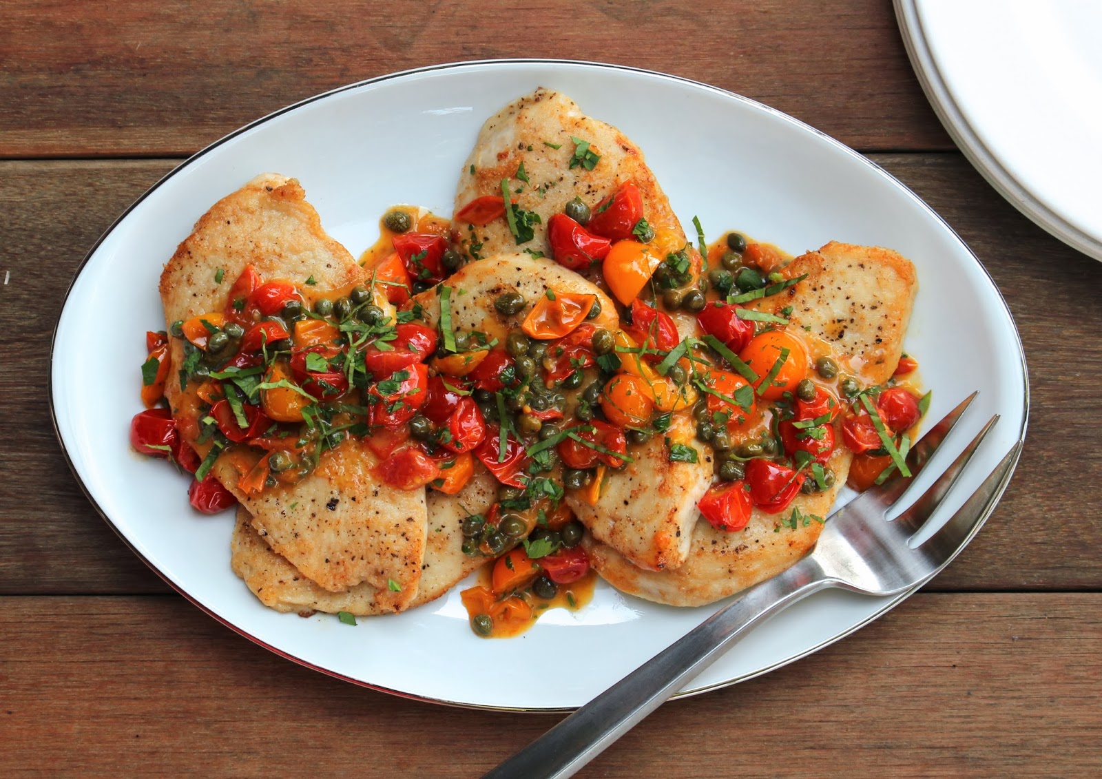 quick lemoncaper chicken with tomatoes lieslicious