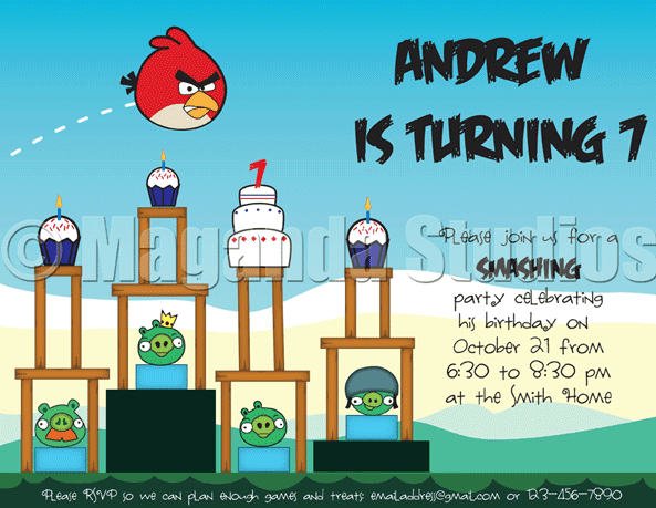 Printable Angry Birds Invitation