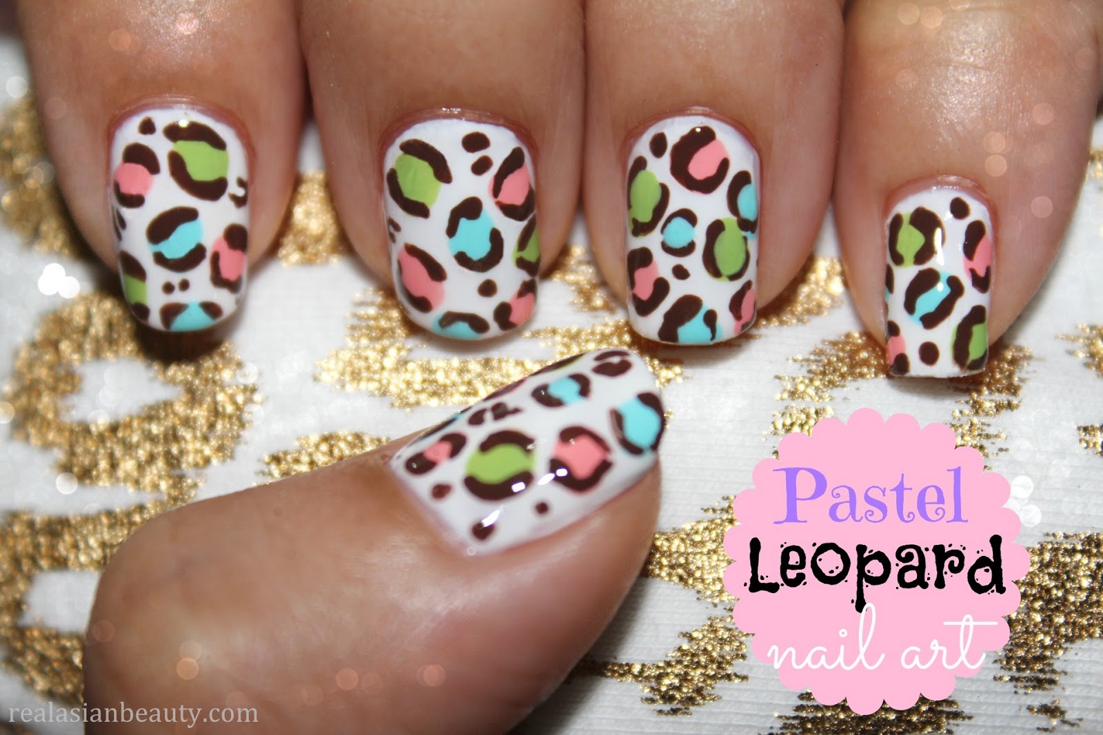 Real Asian Beauty: Pastel Leopard Print Nail Art