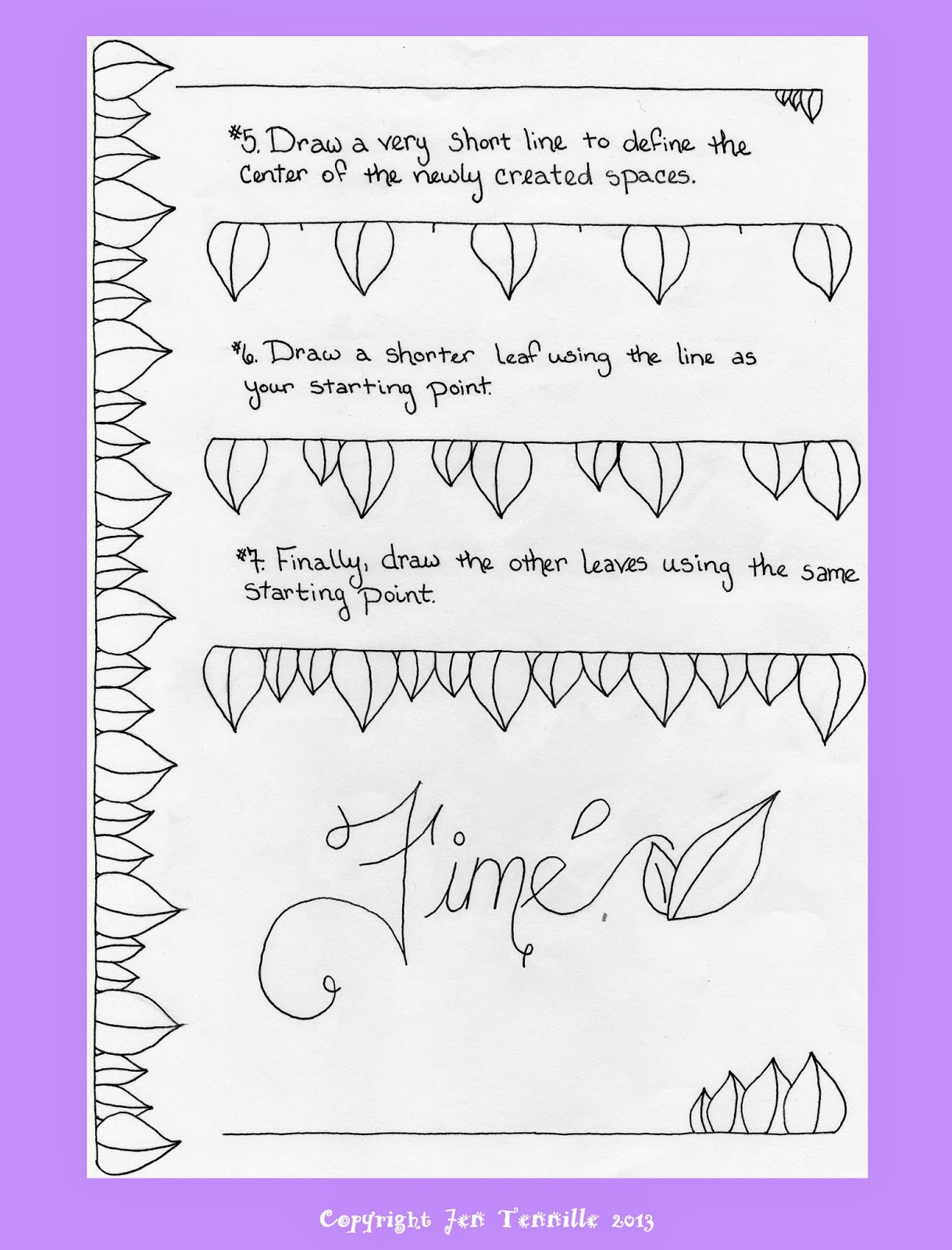 Jen Tennille's Draw Doodle Style! How To Draw a Leaf Border