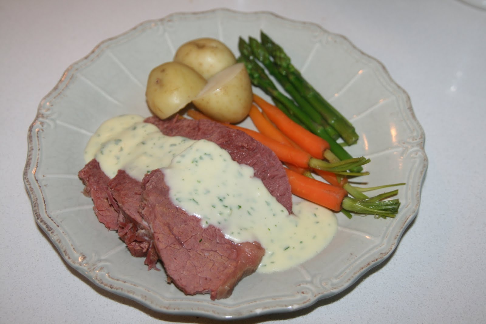 I'm hungry too Corned Beef with Parsley White Sauce