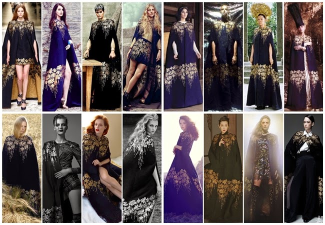 Blumarine 2014 AW Black Royal Long Cape 19 Looks Same or Not by Sheena 宣娜:名模女星撞衫穿搭