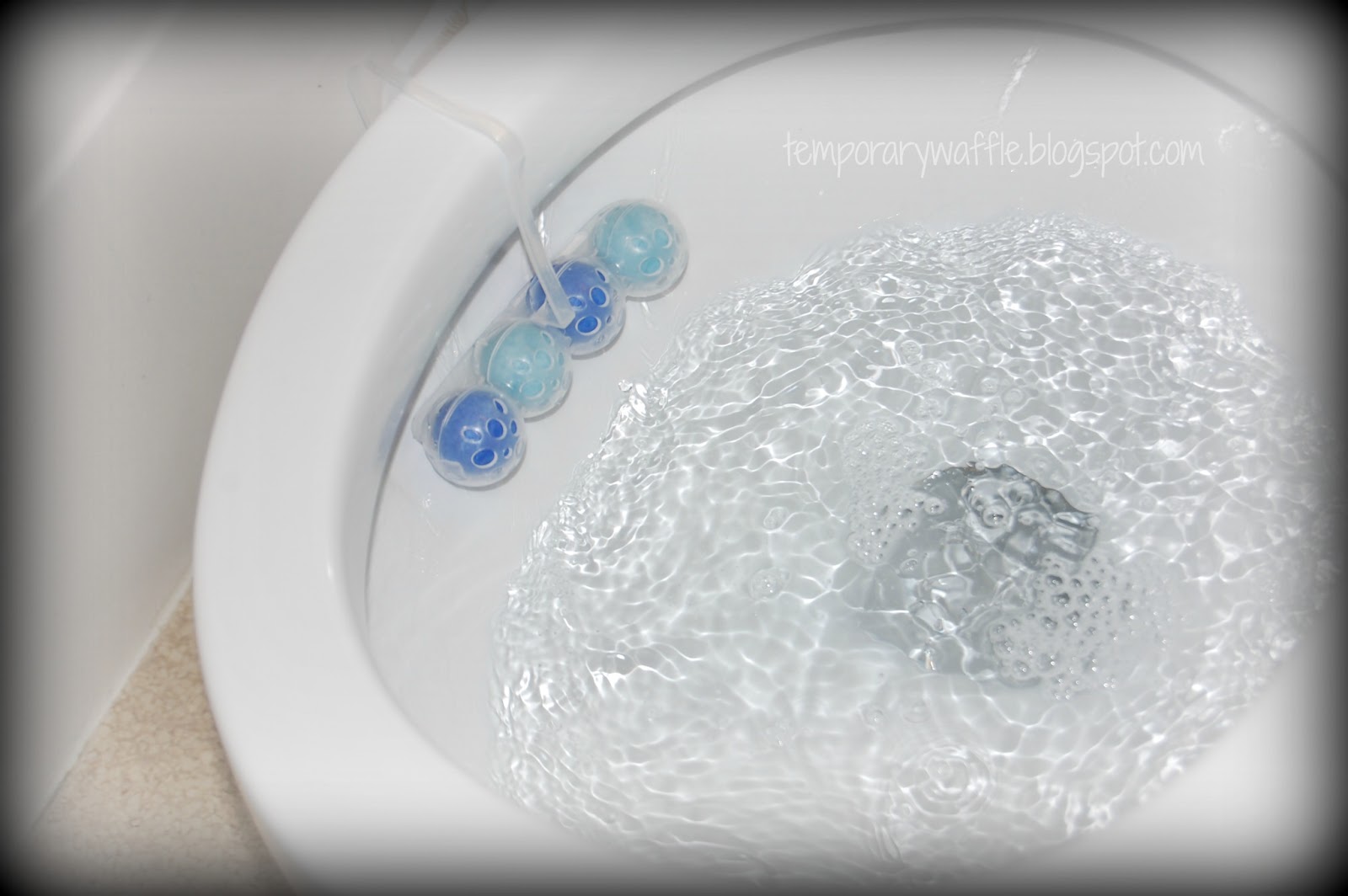 Temporary Waffle Cleaning with Soft Scrub Toilet Care