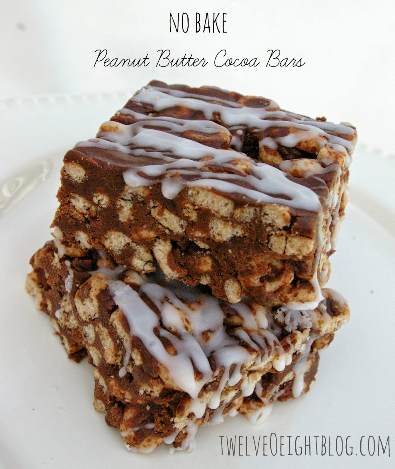 No Bake Peanut Butter Cocoa Cereal Bars