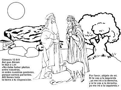 Dibujos Cristianos Para Colorear: Historia de Abram y Lot para colorear