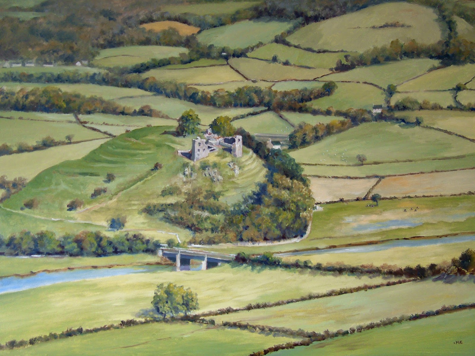 carmarthen artist towy valley dryslwyn castle from carmarthen artist towy valley dryslwyn castle from