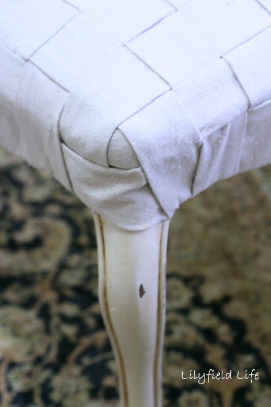 Lilyfield Life DIY Woven Upholstery Tutorial on a French Chair