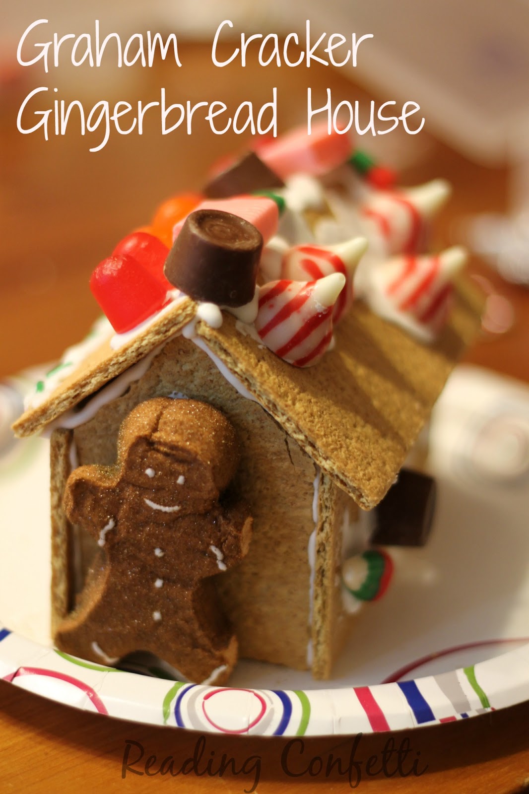 Gingerbread house made from graham crackers