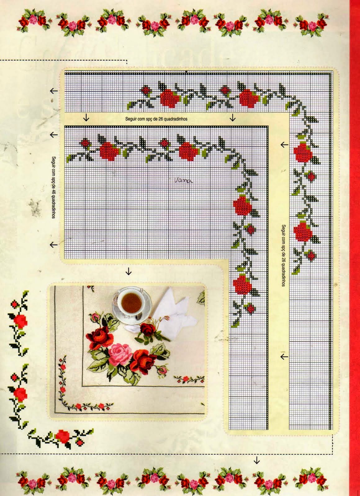 Lú cantinho do bordado e da cozinha: PONTO CRUZ (GRÁFICOS PARA TOALHAS