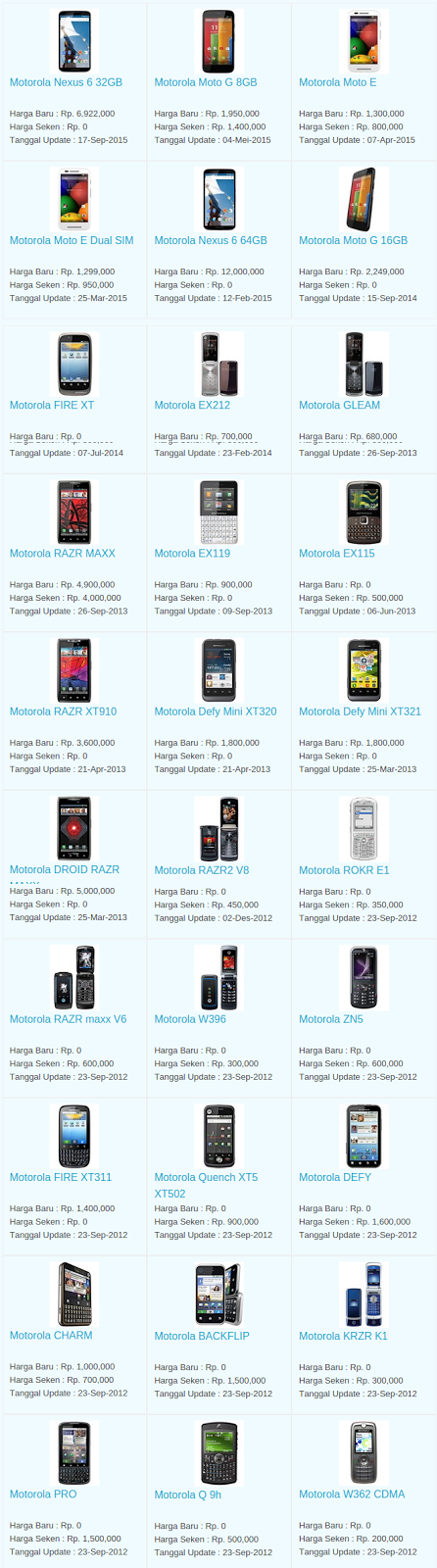 Daftar Terbaru Harga Hp Motorola Oktober 2015 Daftar Terbaru Harga Hp Motorola Oktober 2015