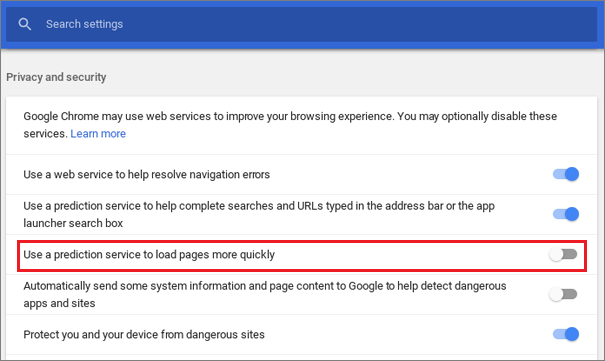 use prediction service to load pages