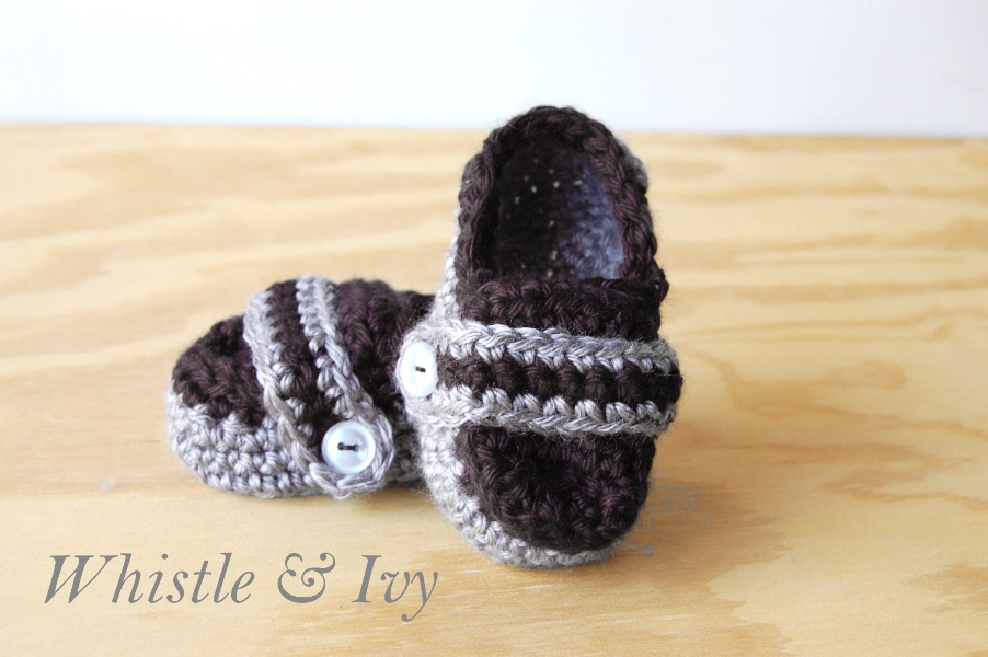 Monk Strap Booties Crochet Pattern - Whistle and Ivy
