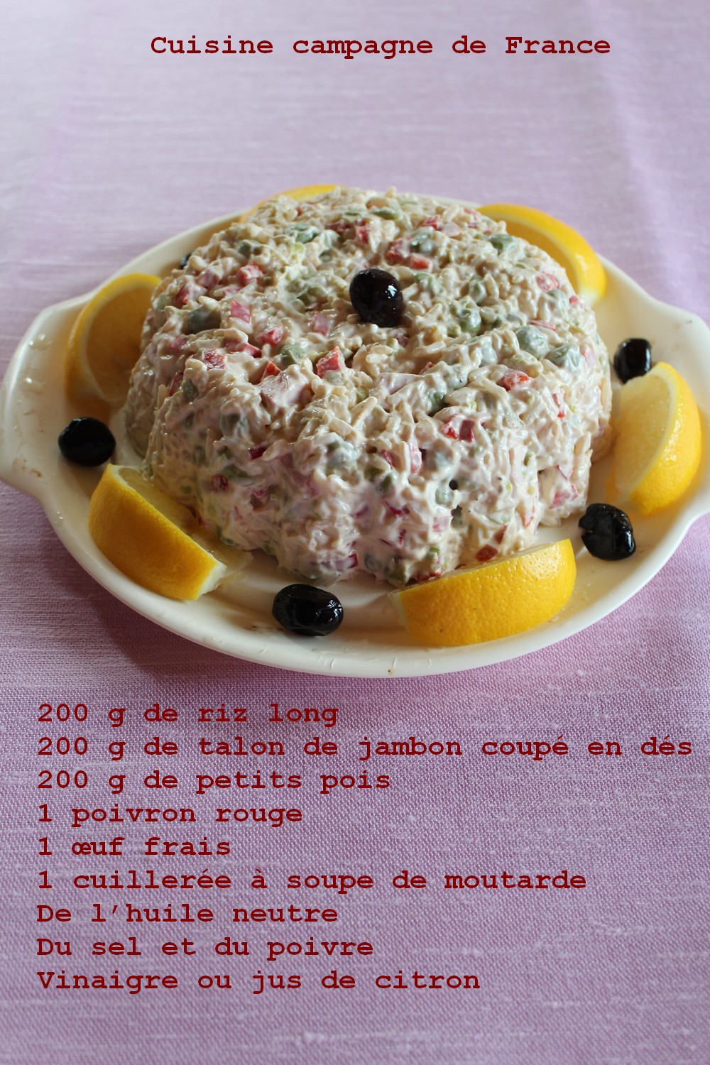 Charlotte jambon petits pois et maïs (recette Tupperware) - Les petits  plats de Patchouka, Recette