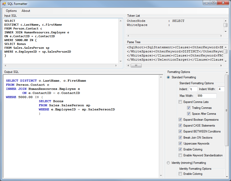 sql formatting dror gluska poor sql format
