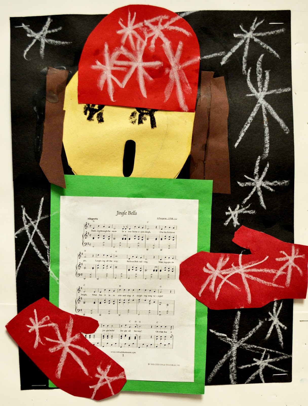 Lessons from the K12 Art Room 1st Grade Caroler Collage