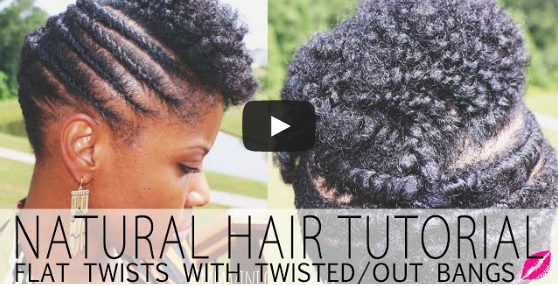 Protective Style Lookbook Flat Twist Updo With Twist Out Bangs