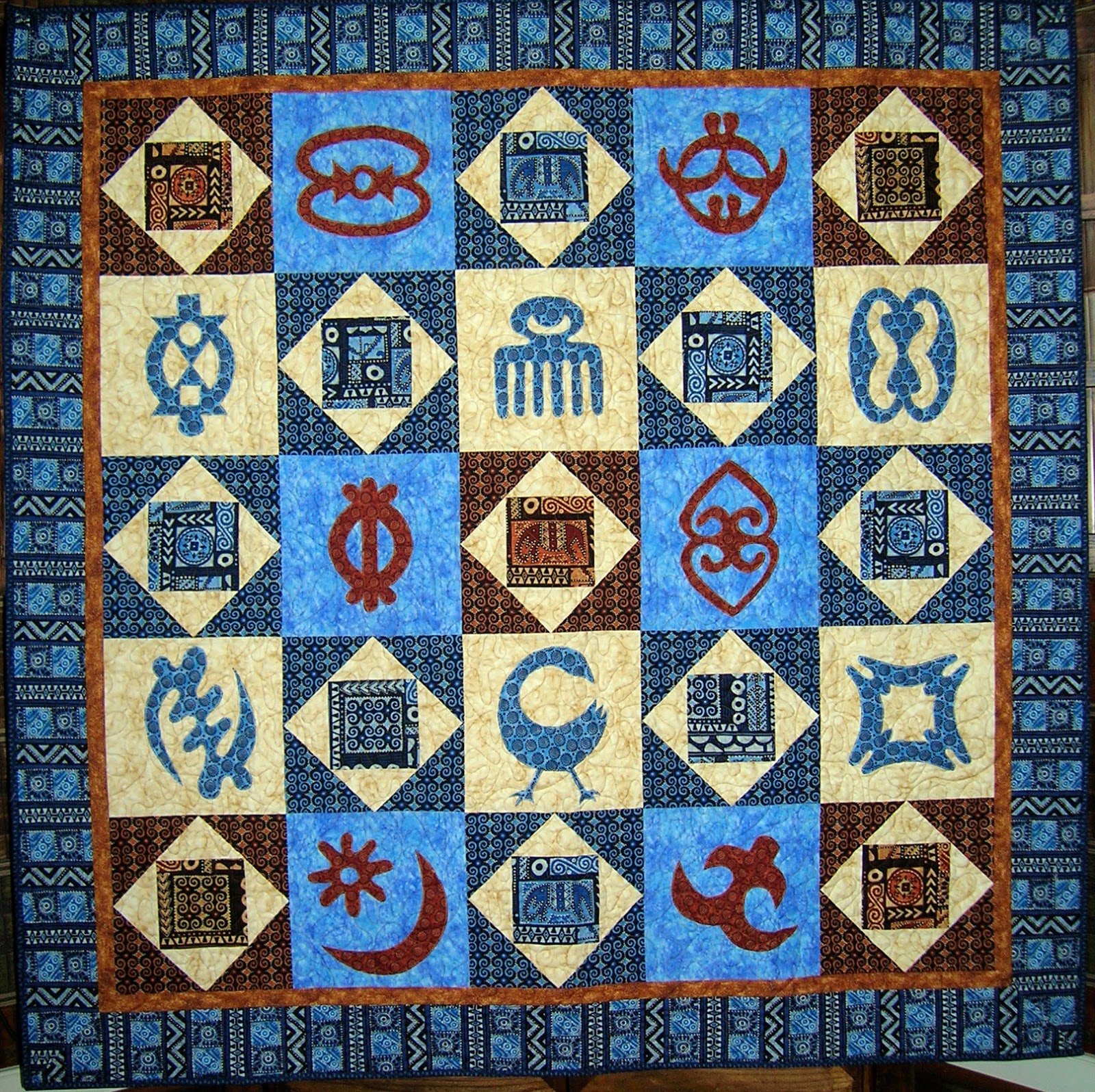 Debby Kratovil Quilts Adinkra Quilt 2016 Block of the Month