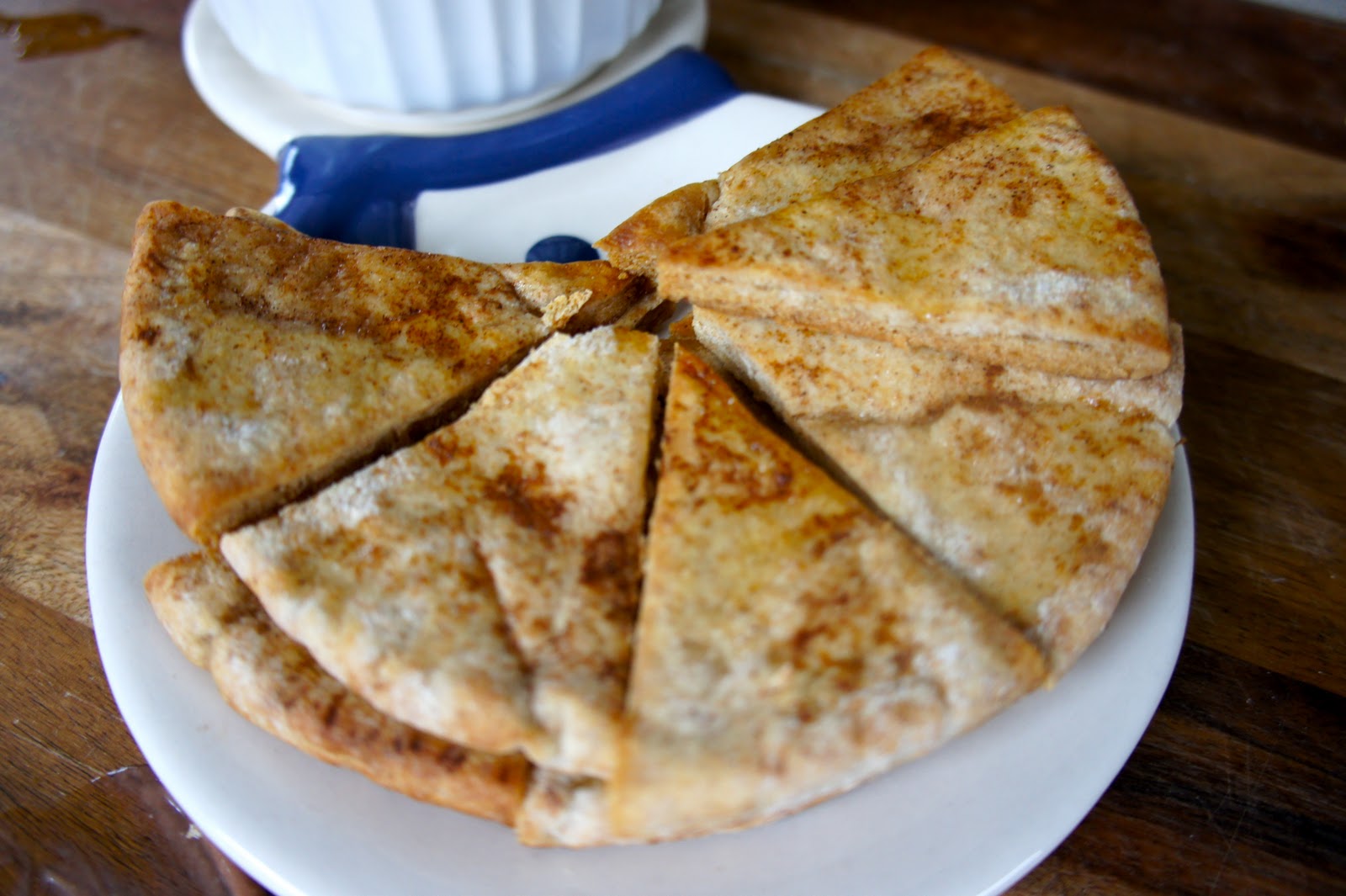 Table for Two. Cinnamon Pita Chips and Cocoa Yogurt Dip