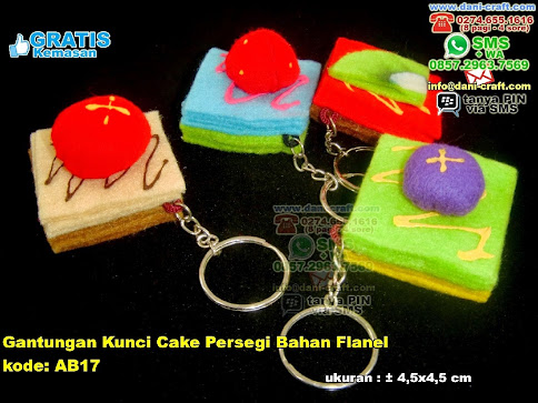 Gantungan Kunci Cake Persegi Bahan Flanel Flanel
