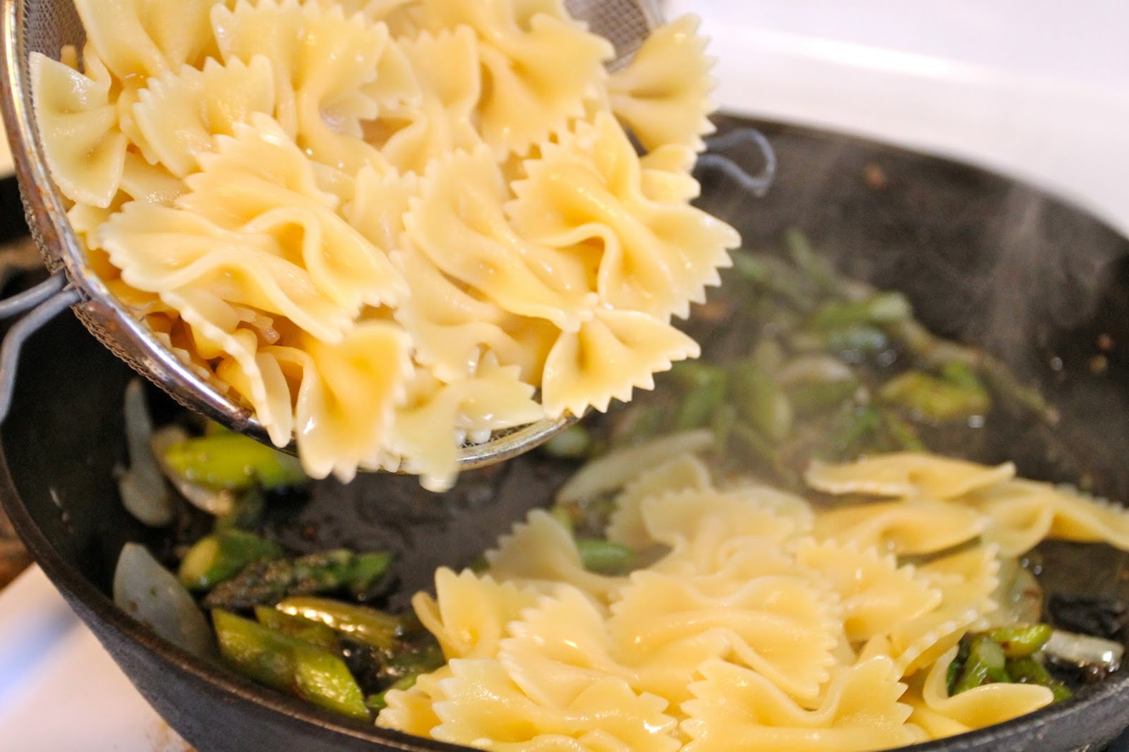 Bossy Italian Wife Bowtie Pasta with Asparagus Recipe