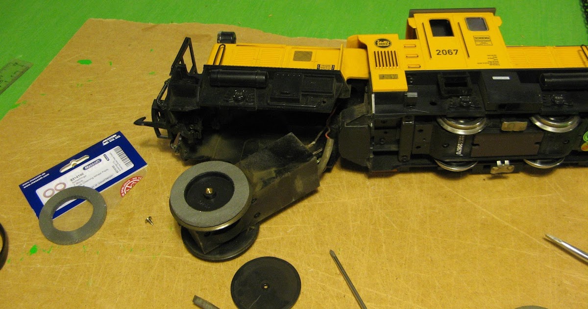 Canford Valley Railway track cleaning loco new 'grinding' wheels